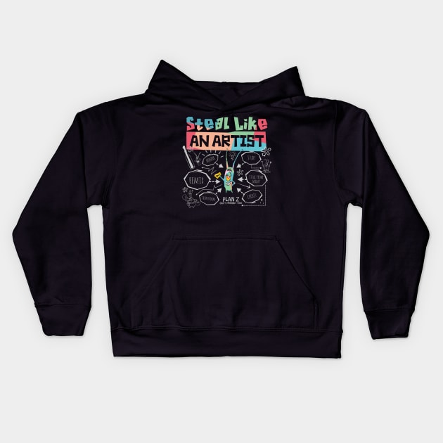 steal like an artist Kids Hoodie by BAJAJU